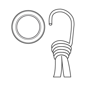 Ilhós de policarbonato com esticador branco