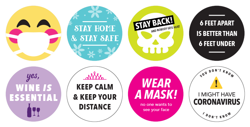 Social Distancing Stickers