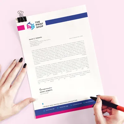 Letterhead product image illustrating a stylish business stationery design.