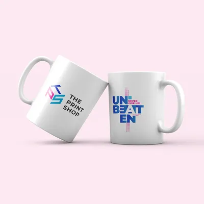 High-quality ceramic promotional mugs with custom designs available