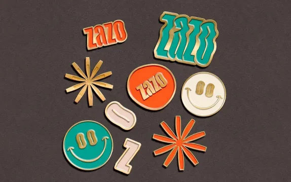Collection of colorful custom sticker and label designs for branding and packaging